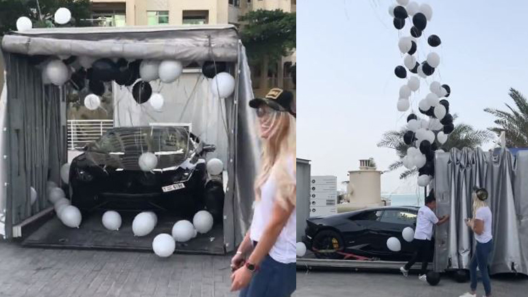 Η κυρία μόλις παρέλαβε τη νέα της Lamborghini